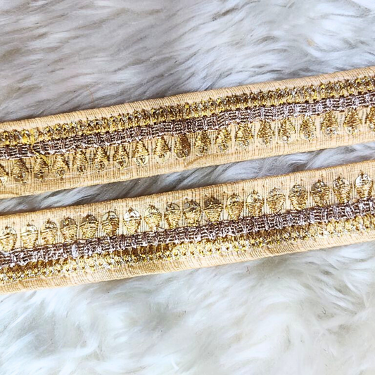 Stylish Beige Sequin Fancy Trim for Elegant Embellishments