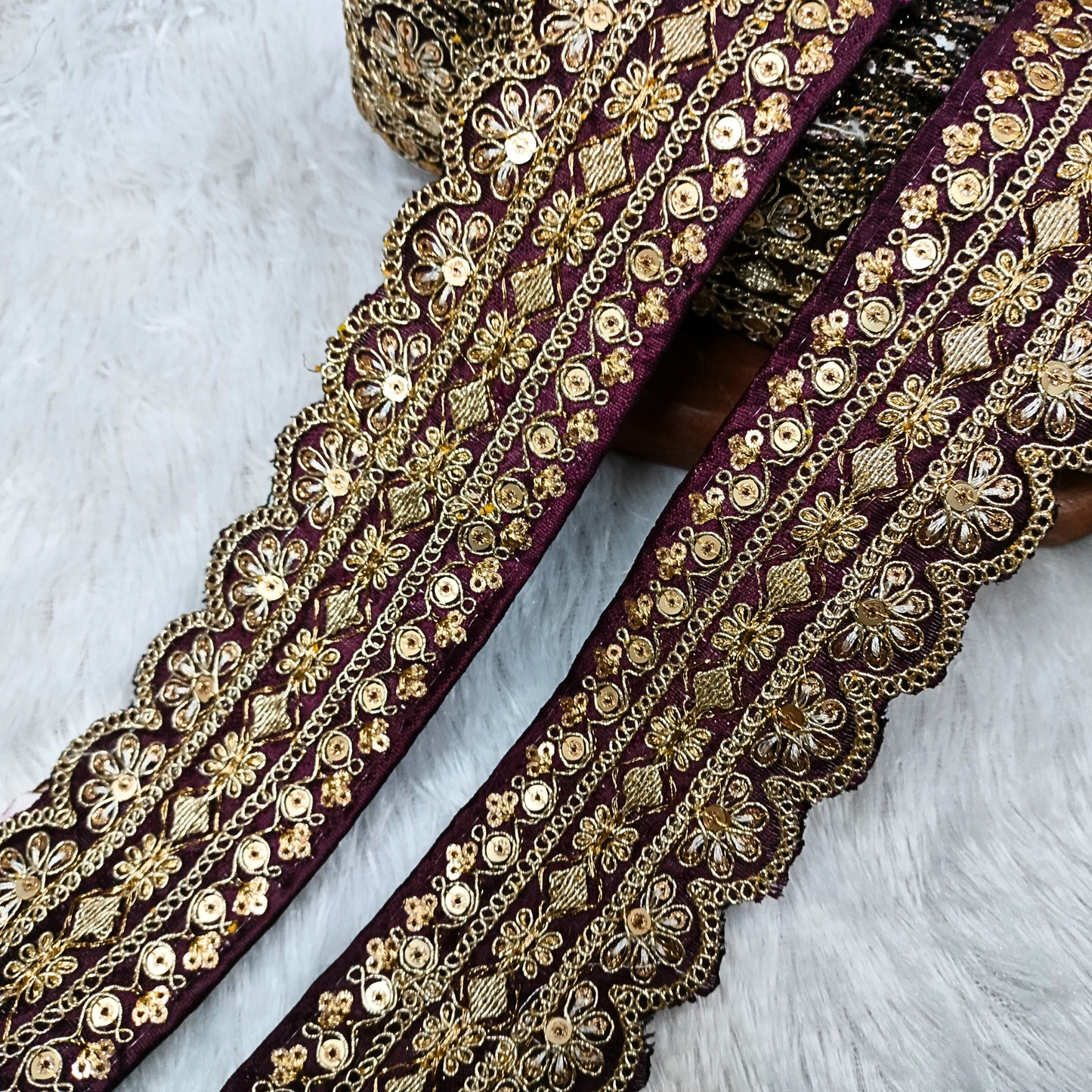 Purple Fancy Embellished Trim