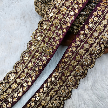 Purple Fancy Embellished Trim