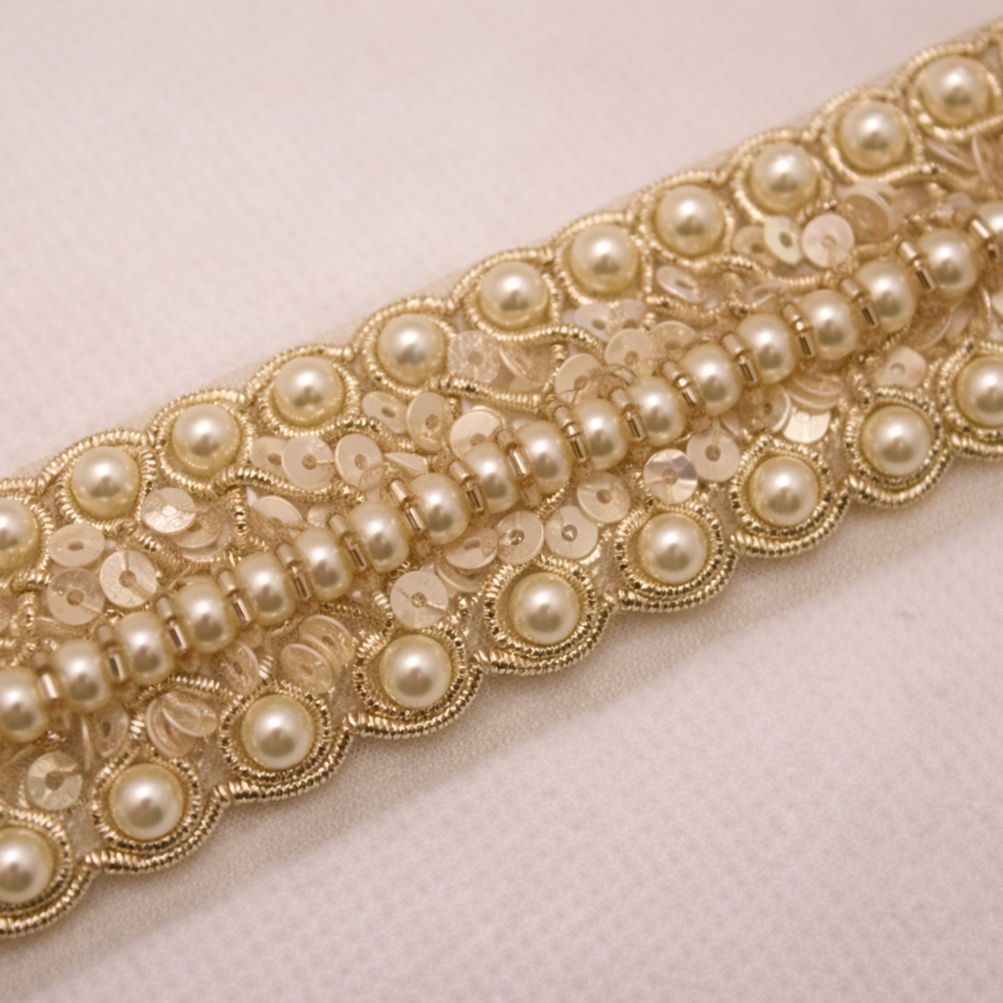 Crystal Floral Beaded Lace