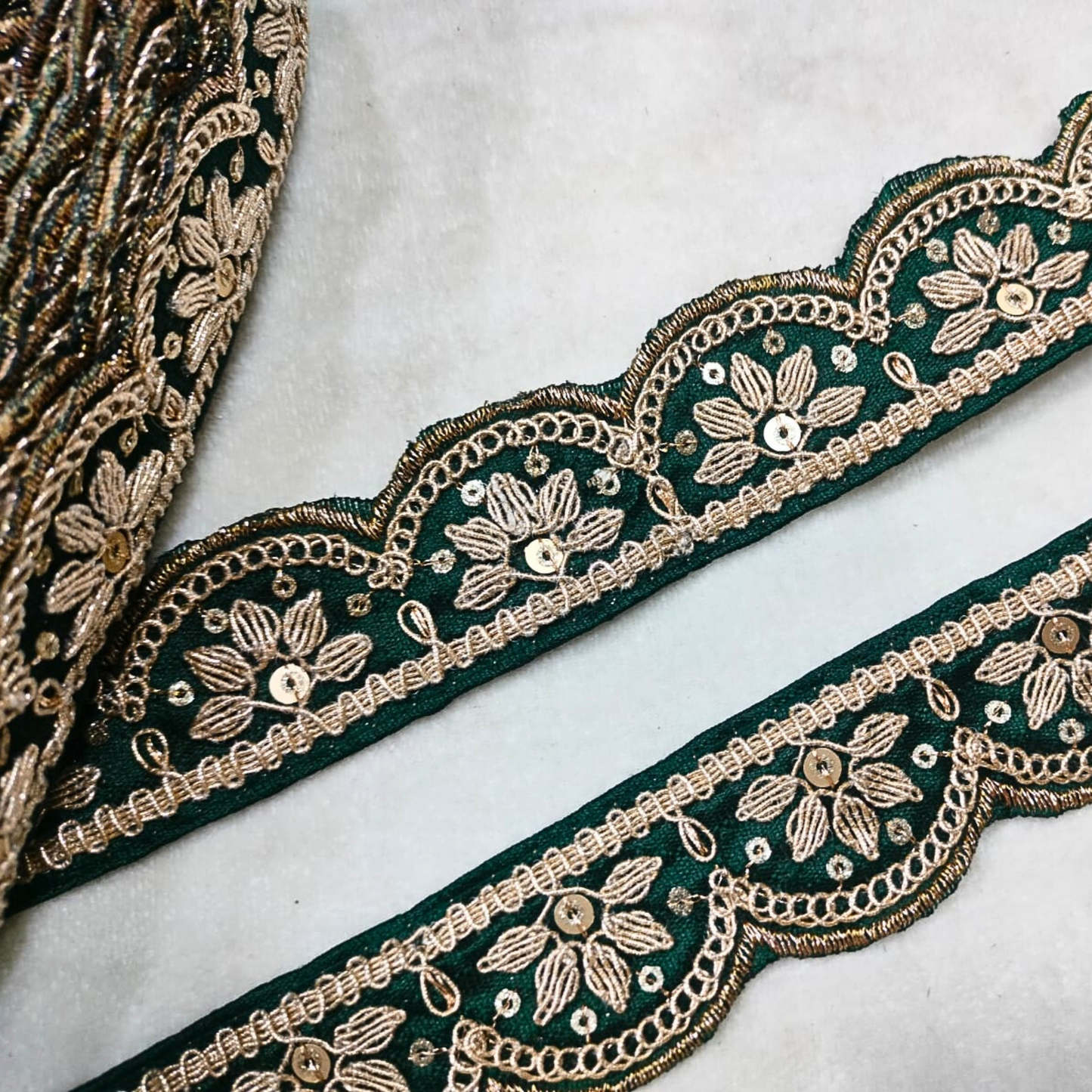 Dark Green Fancy Scalloped Trim