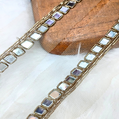 Antique Gold & Silver Embellished Handwork Lace