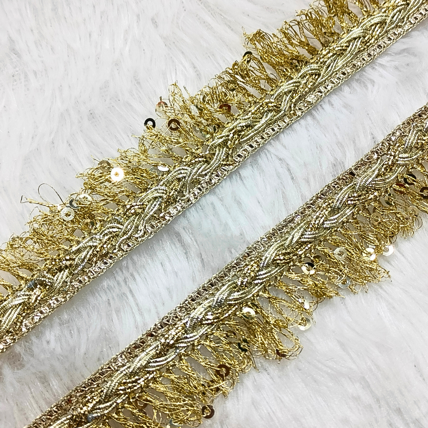 Water Gold Embellished Threadwork Trim