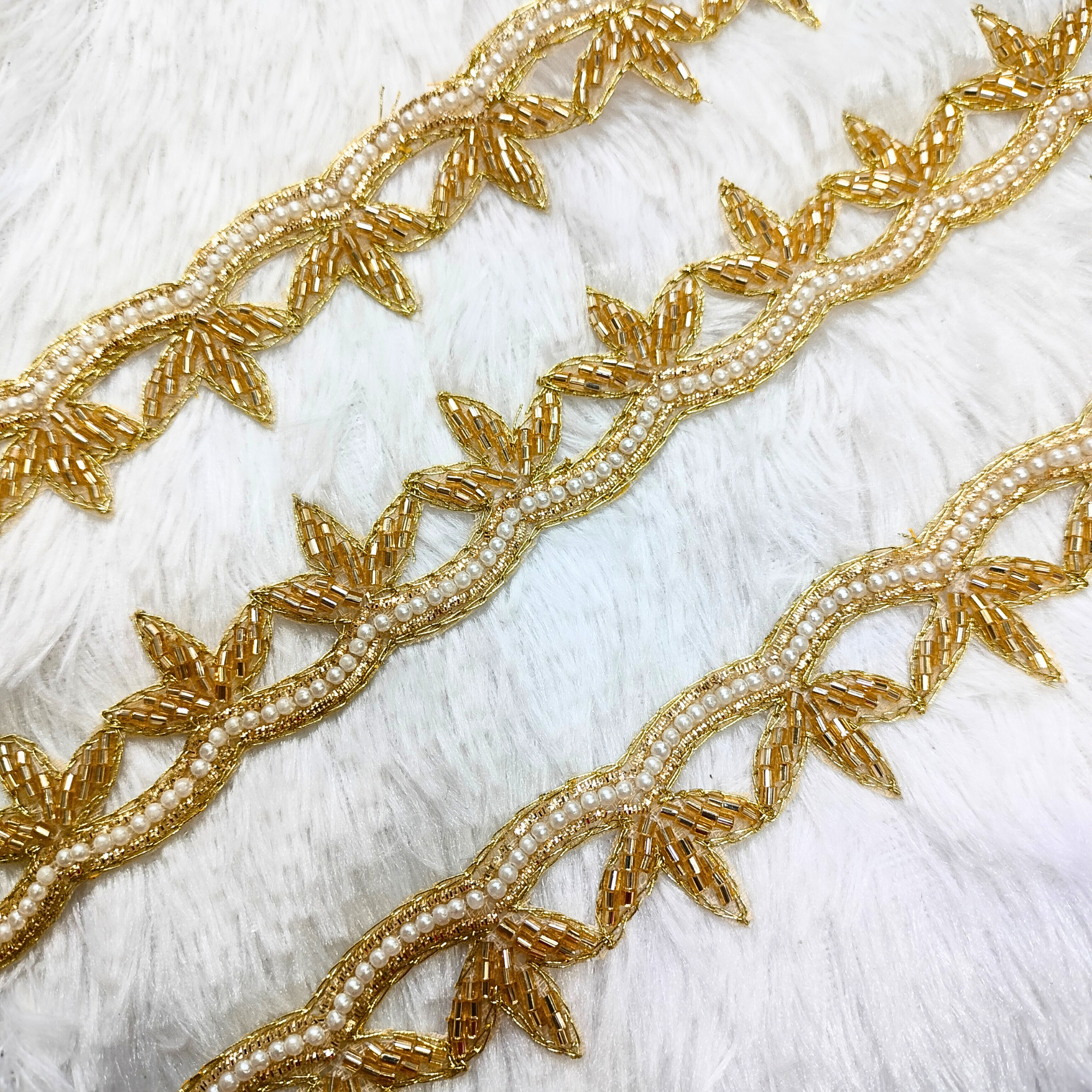 Premium Golden Zardozi Embroidered Trim