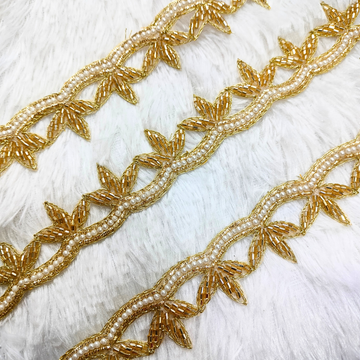 Premium Golden Zardozi Embroidered Trim