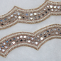 Rose Gold Scalloped Mirror Embellished Trim