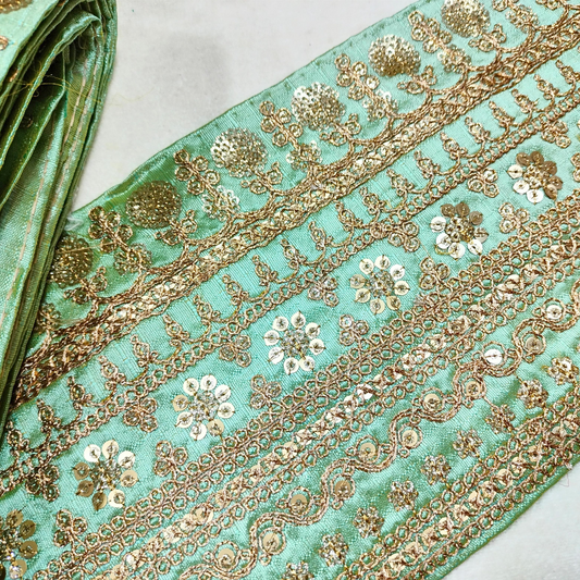 Mint Green Embellished Fancy Trim