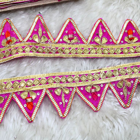 Pink Traditional Gota Trim