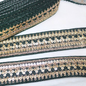 Dark Green Fancy Zari And Sequin Trim