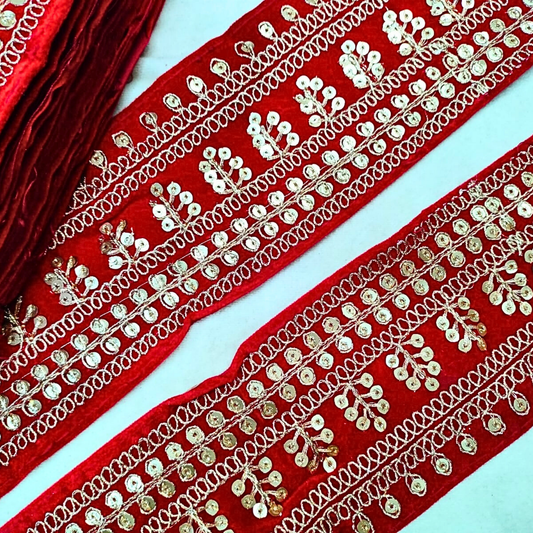 Red Fancy Embellished Trim