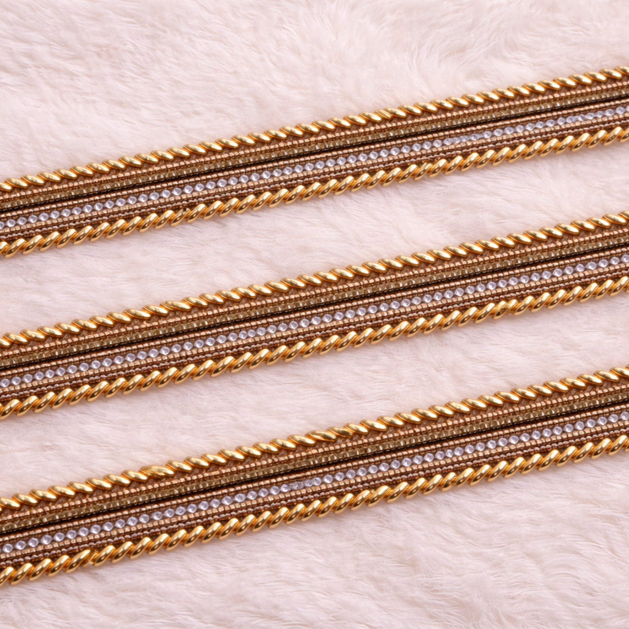 Gold Twisted Rope Beaded Lace