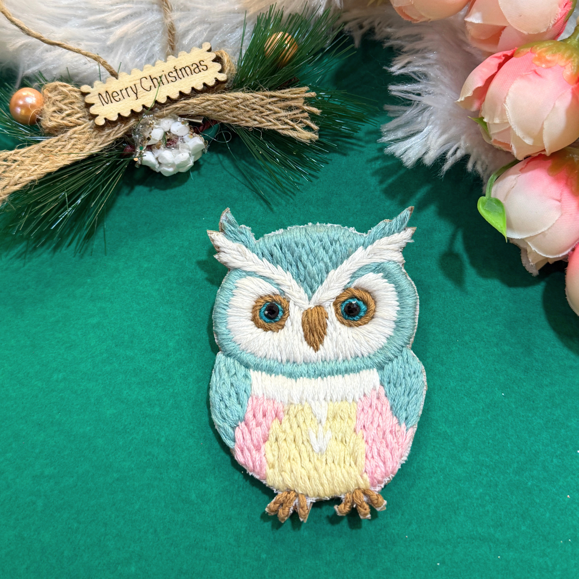 Handcrafted Embroidered Owl Patch