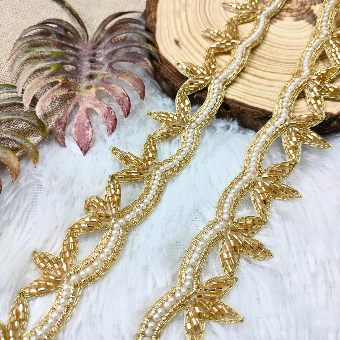 Premium Golden Zardozi Embroidered Trim