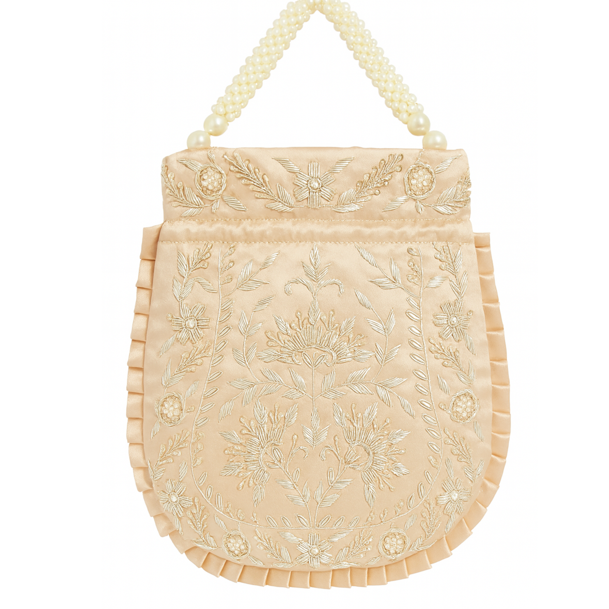 Champagne Gold Embroidered Potli