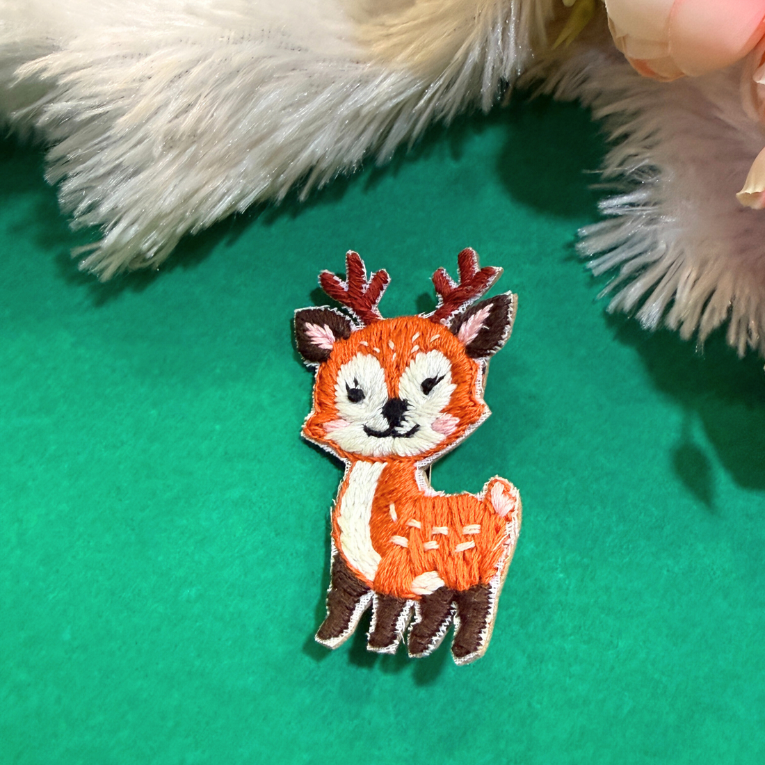 Handcrafted Embroidered Deer Patch