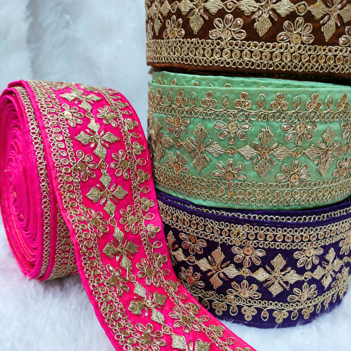 Brown Fancy Embellished Trim