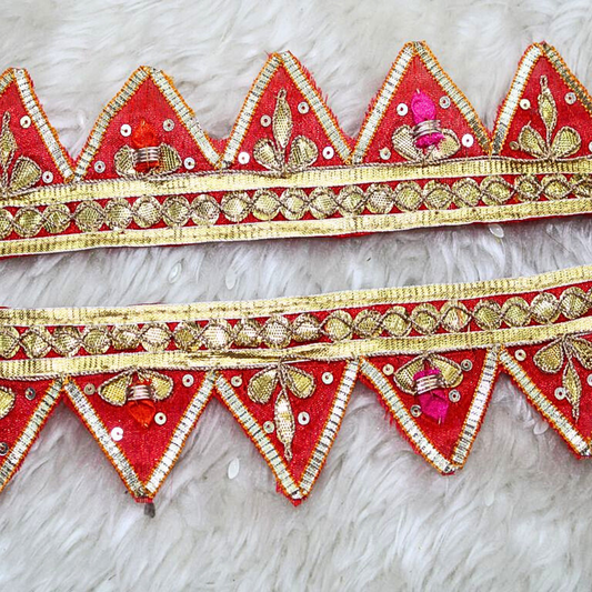 Red Traditional Gota Trim