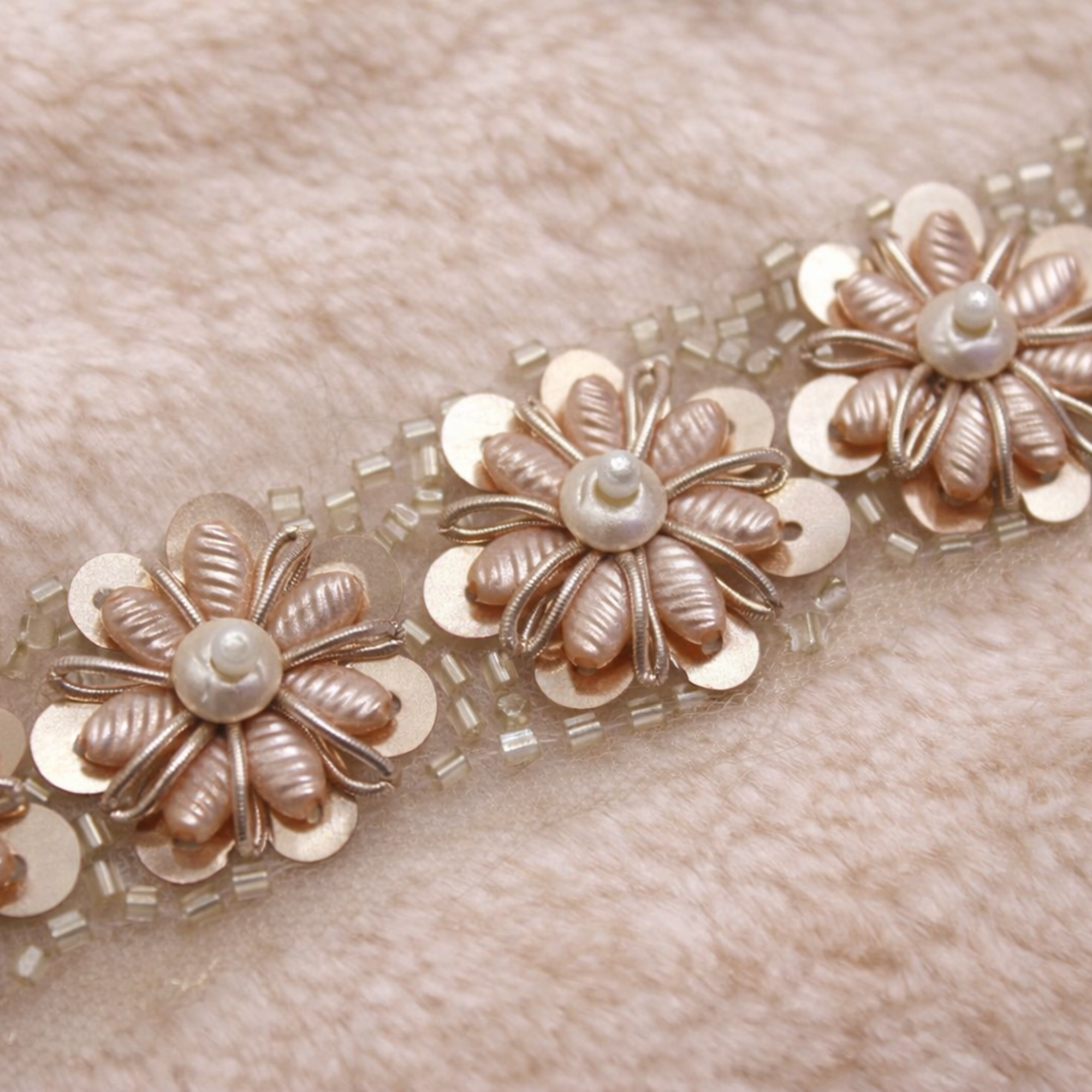 Floral Pearl Cluster Lace