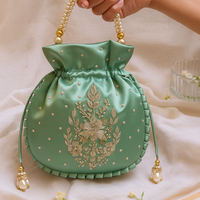 Aqua Bloom Potli