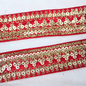 Red Fancy Zari And Sequin Trim