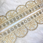 Golden Scalloped Pearl And Stone Trim