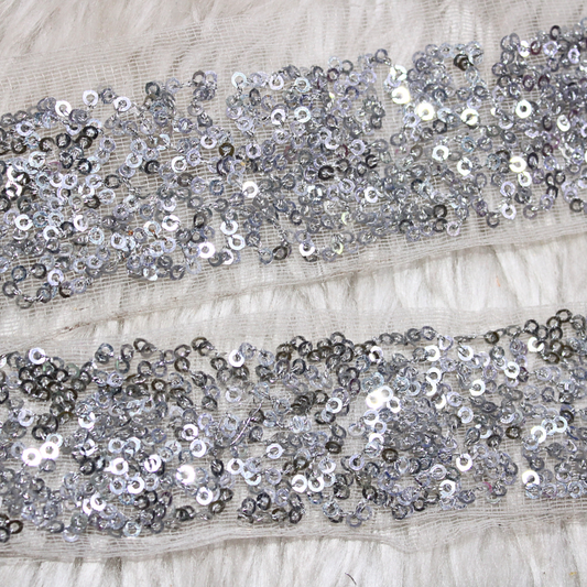 Sparkling Silver Sequin Trim for Luxe Embellishments