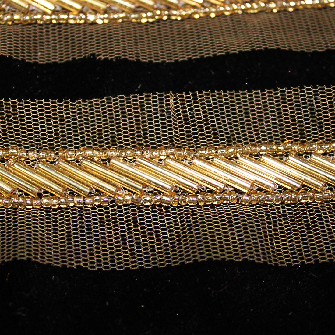 Golden Embellished Handwork Lace and Trim