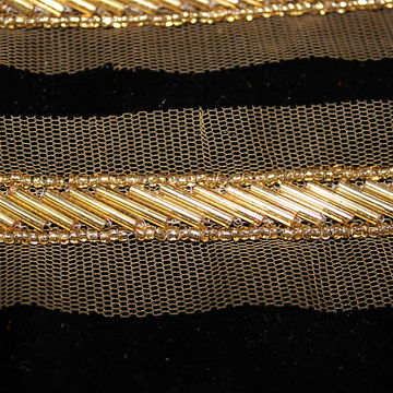 Golden Embellished Handwork Lace and Trim