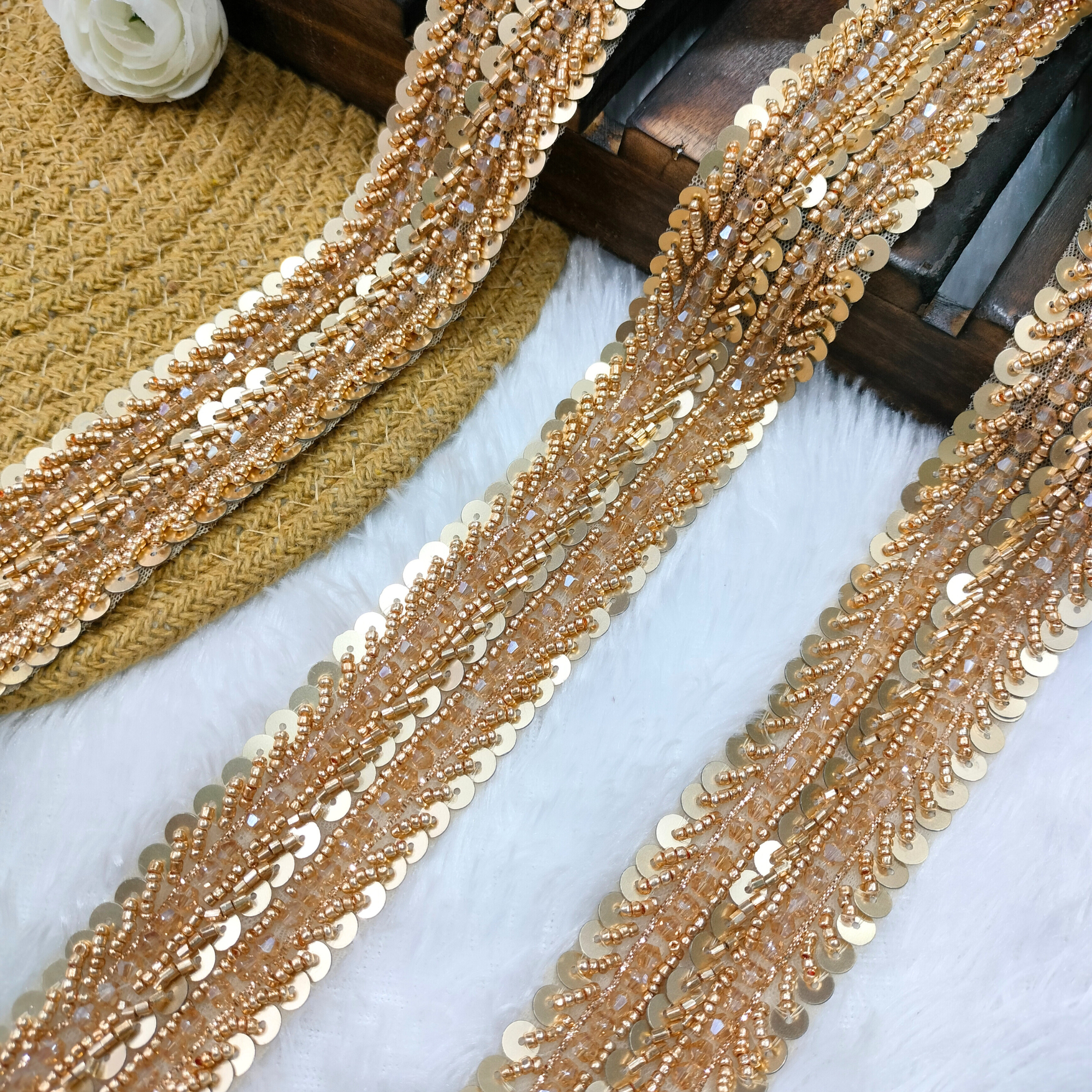 Luxury Cutdana Sequin Beaded Lace