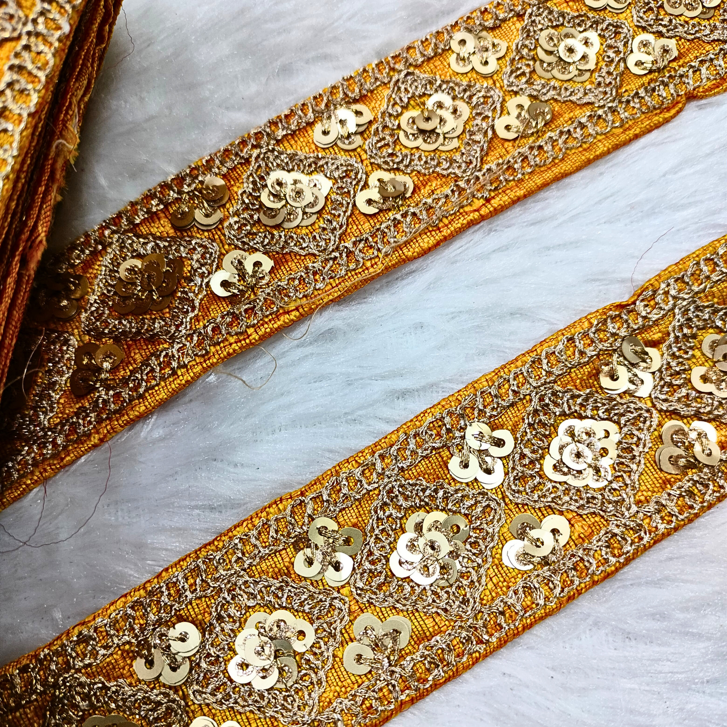 Yellow Fancy Zari Embellished Trim