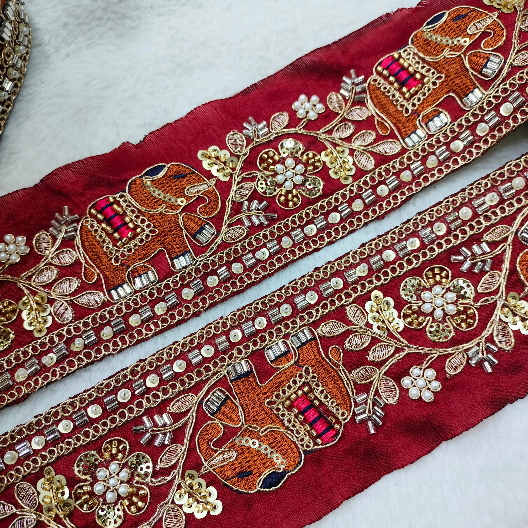 Fancy Elephant Embellished Trim