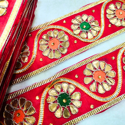 Red Traditional Gota Patti Lace