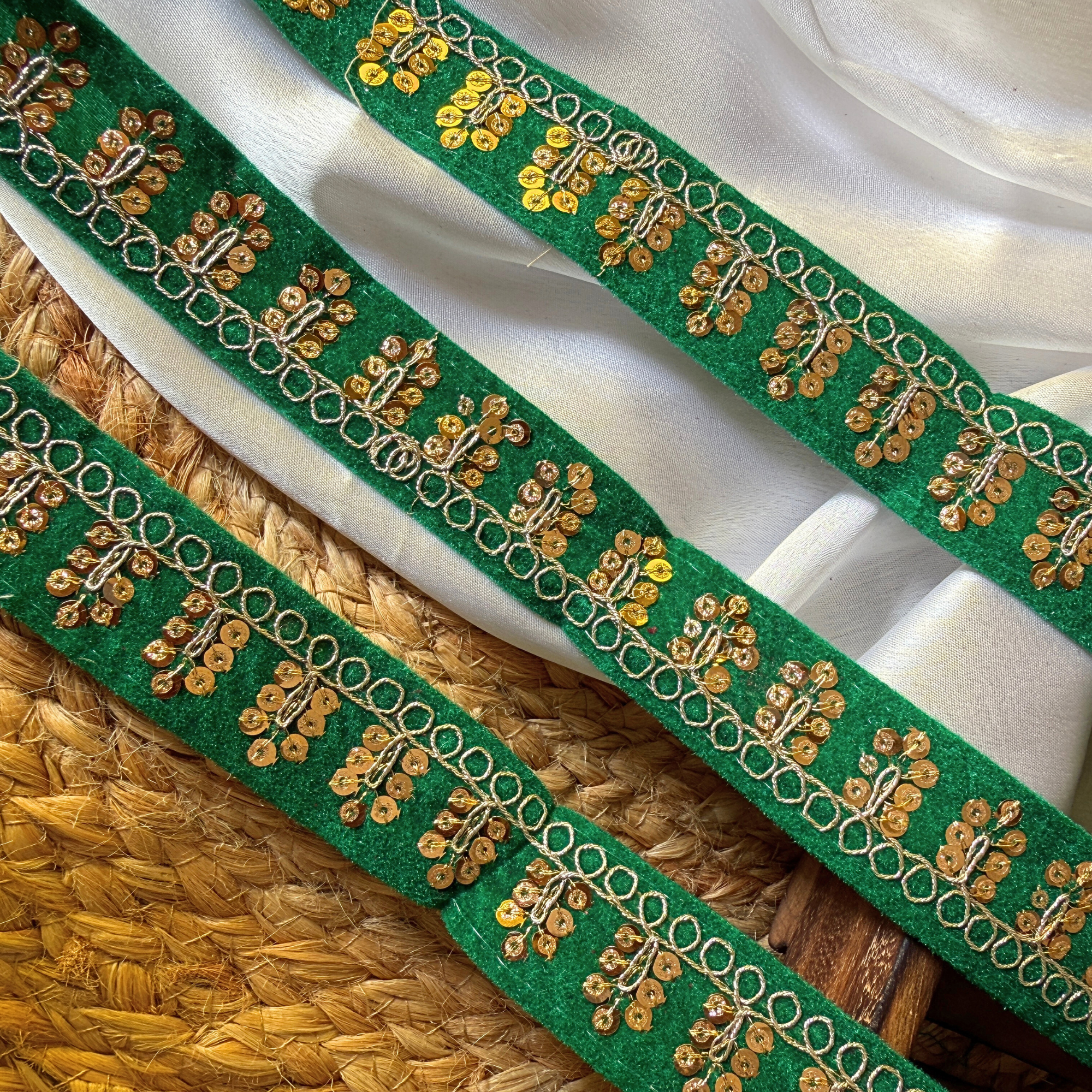 Velvet Sequin Embroidered Trim