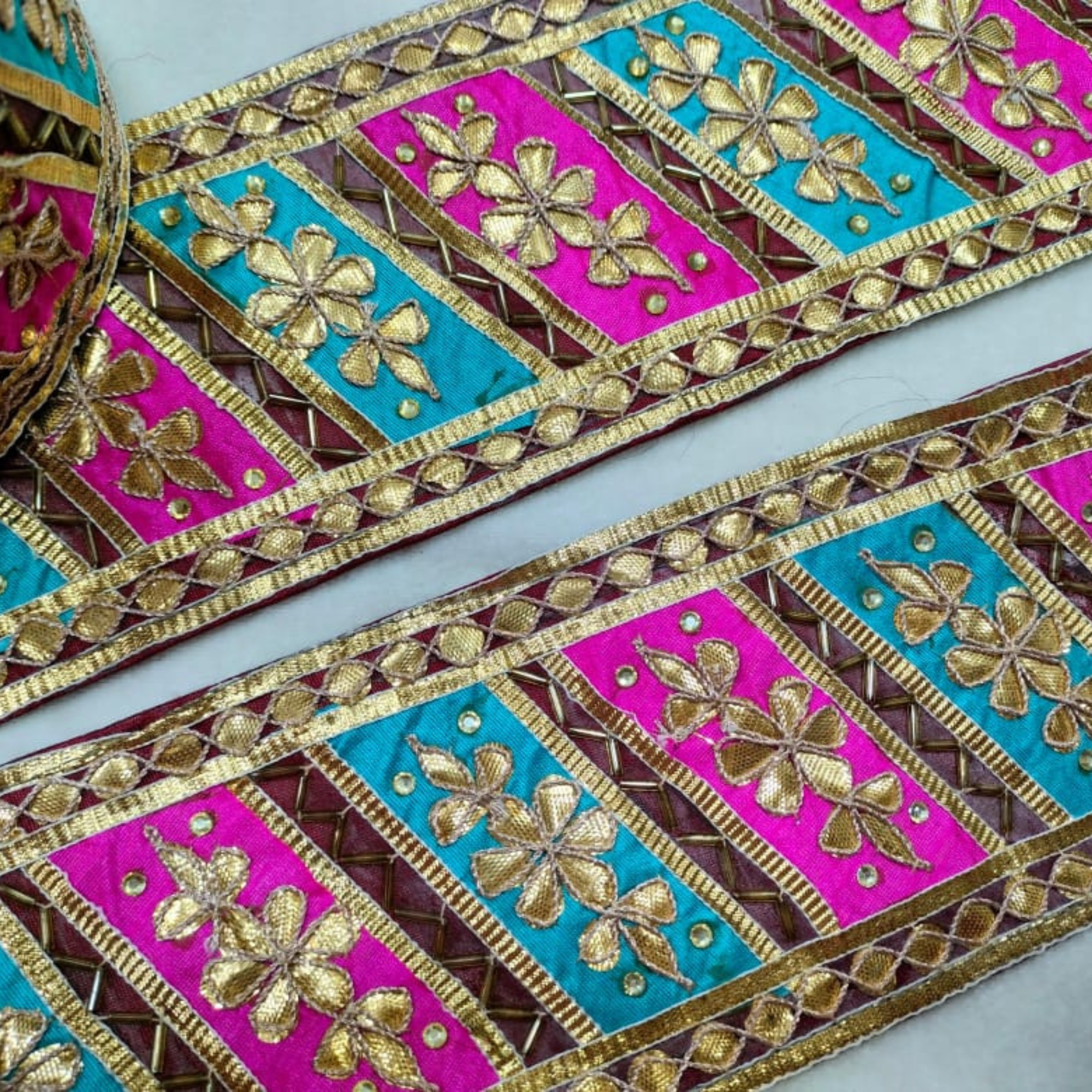 Multicolor Handcrafted Gota Trim
