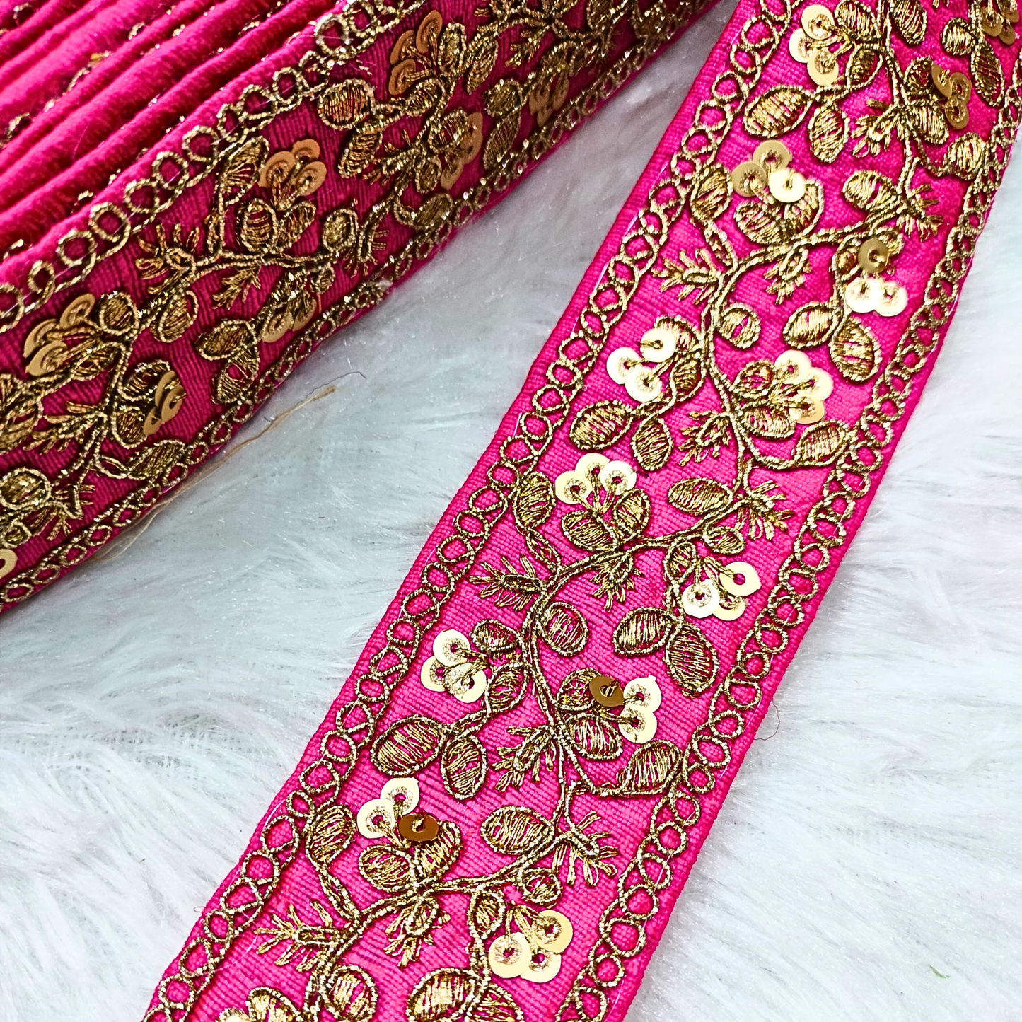 Pink Fancy Zari Embellished Trim