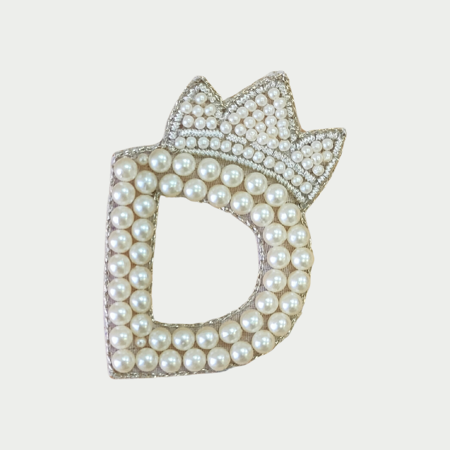 Regal Pearl Crown Alphabet 'D' Patch