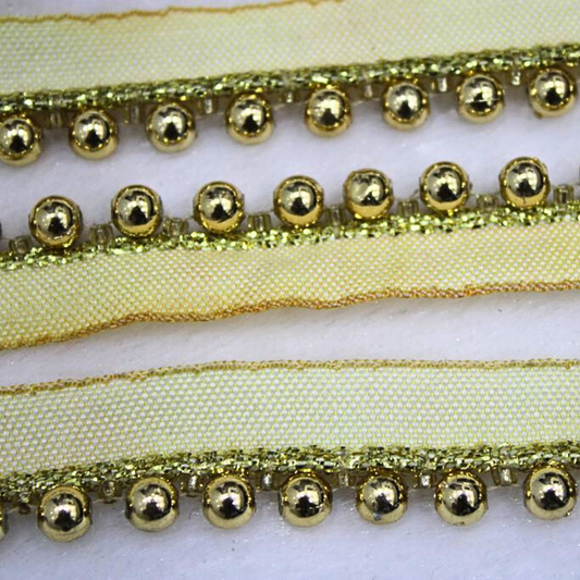 Opulent Yellow Gold and White Pearl Lampi Trim