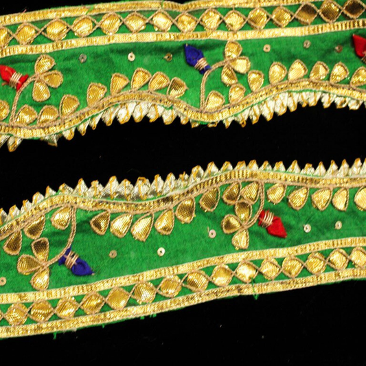 Green  Embellished Handwork Trim