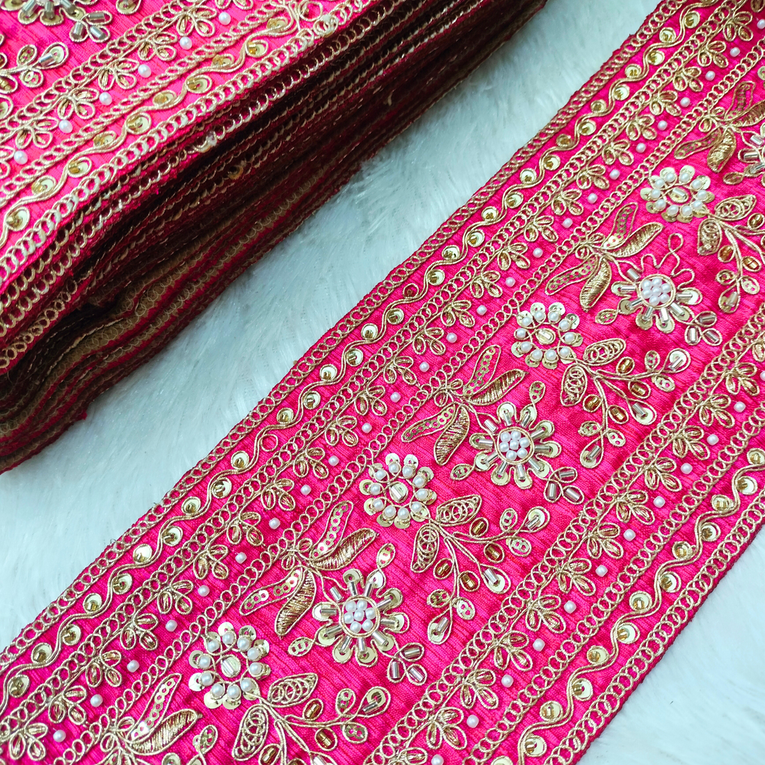 Sequin & Cutdana Floral Trim