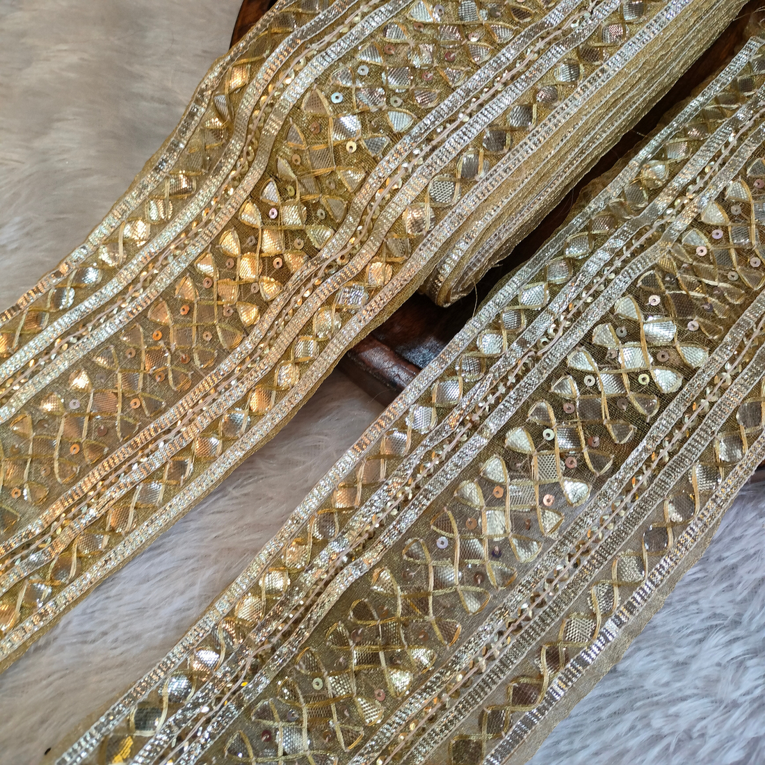 Gold Handcrafted Gota Patti Lace