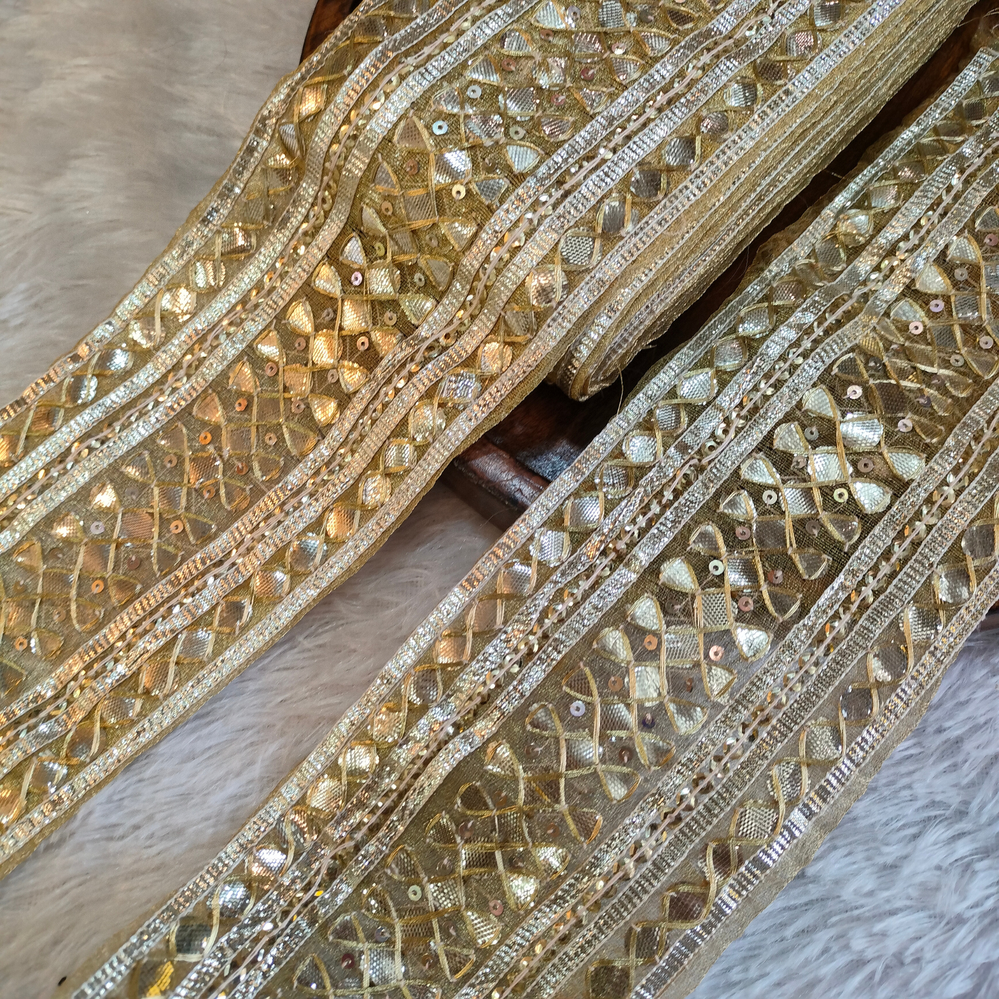 Gold Handcrafted Gota Patti Lace