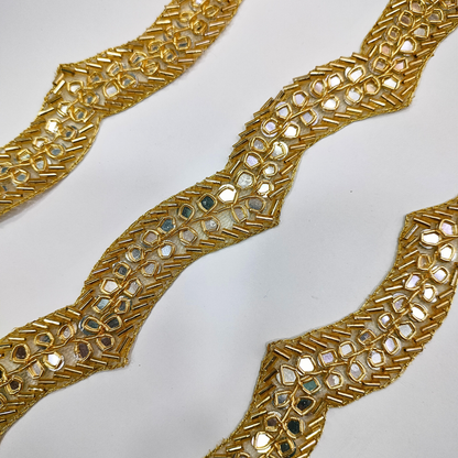 Golden Scalloped Mirror Embellished Trim