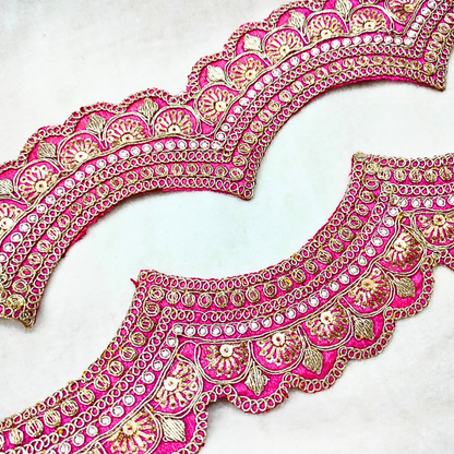 Pink Scalloped Embroidery Lace