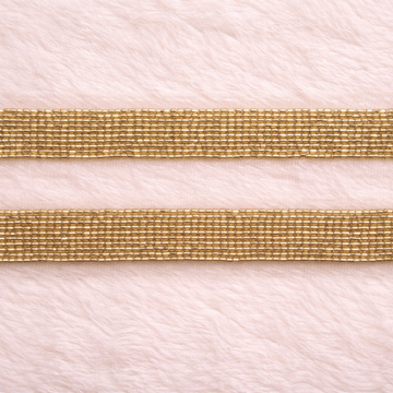 Gold Bugle Bead Straight Lace