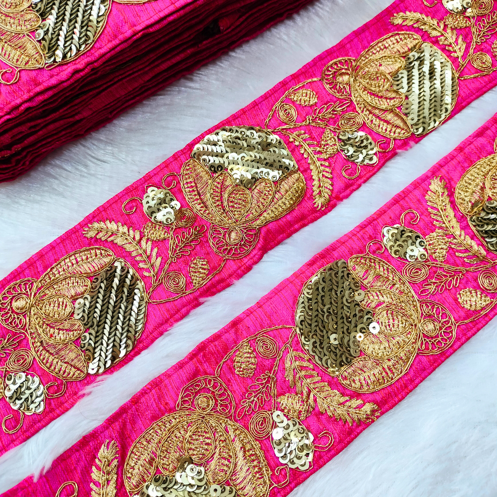 Pink Fancy Embellished Trim