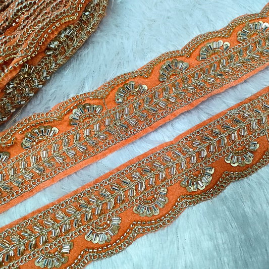 Orange Fancy Zari Trim