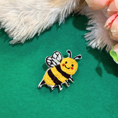 Handcrafted Embroidered Bee Patch hover image