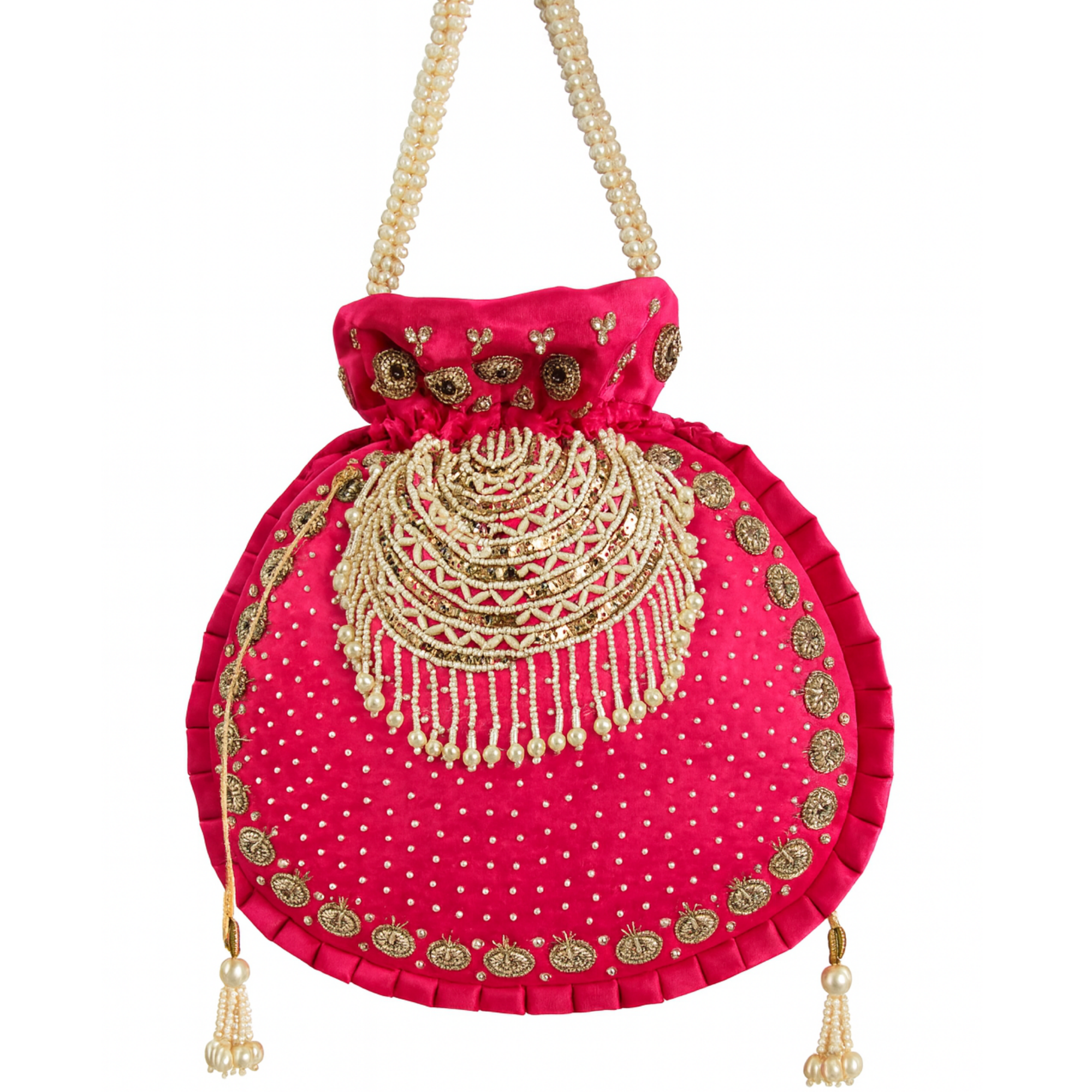 Pink Bridal Embroidered Potli