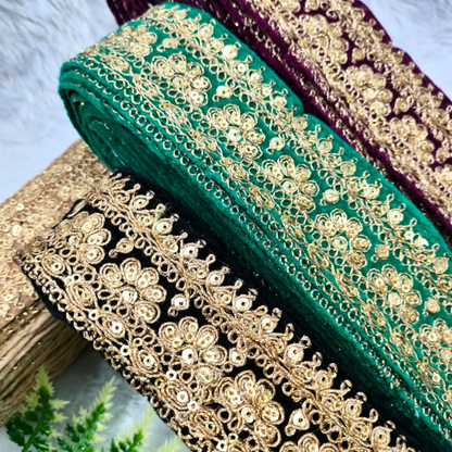 Beige Fancy Embellished Trim