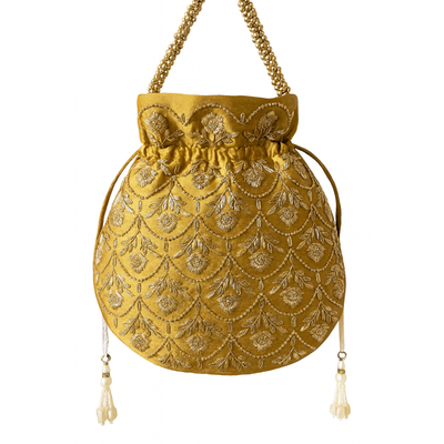 Antique Gold Embroidered Potli